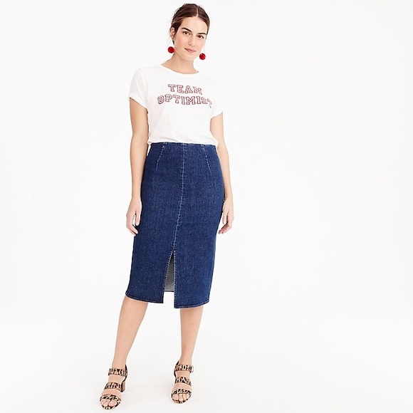 J. Crew Dresses & Skirts - Sexy JCrew Petite stretch denim pencil skirt✨✨